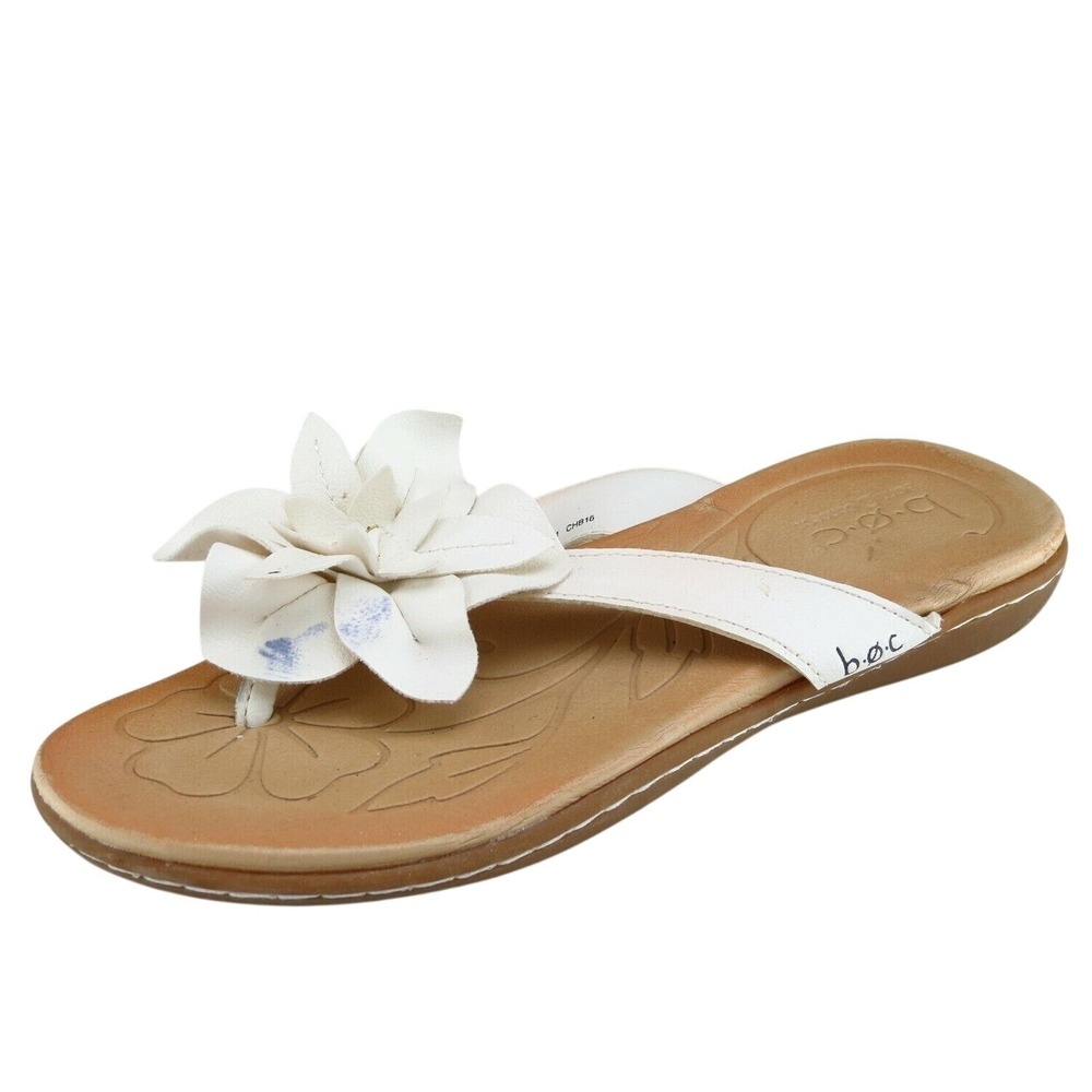 Born concept Sz 6 M White Flip Flop Synthetic Women Sandals